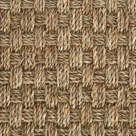 Seagrass Original Basketweave Natural carpet swatch showing a robust basketweave pattern in rustic, natural fibres – ideal for adding texture and organic charm to interiors.
