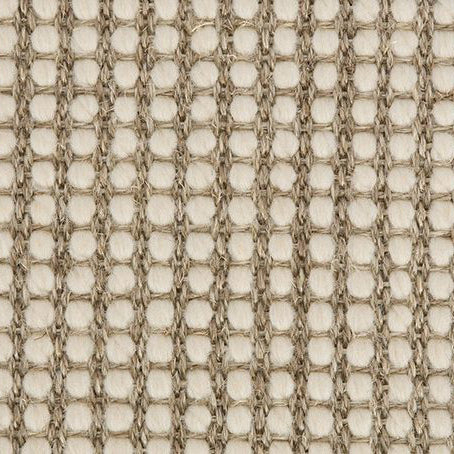 Sisool Tric Ivory carpet swatch displaying a distinctive grid pattern with looped wool and sisal fibres in soft ivory and natural beige – a sustainable, textural choice for modern homes.