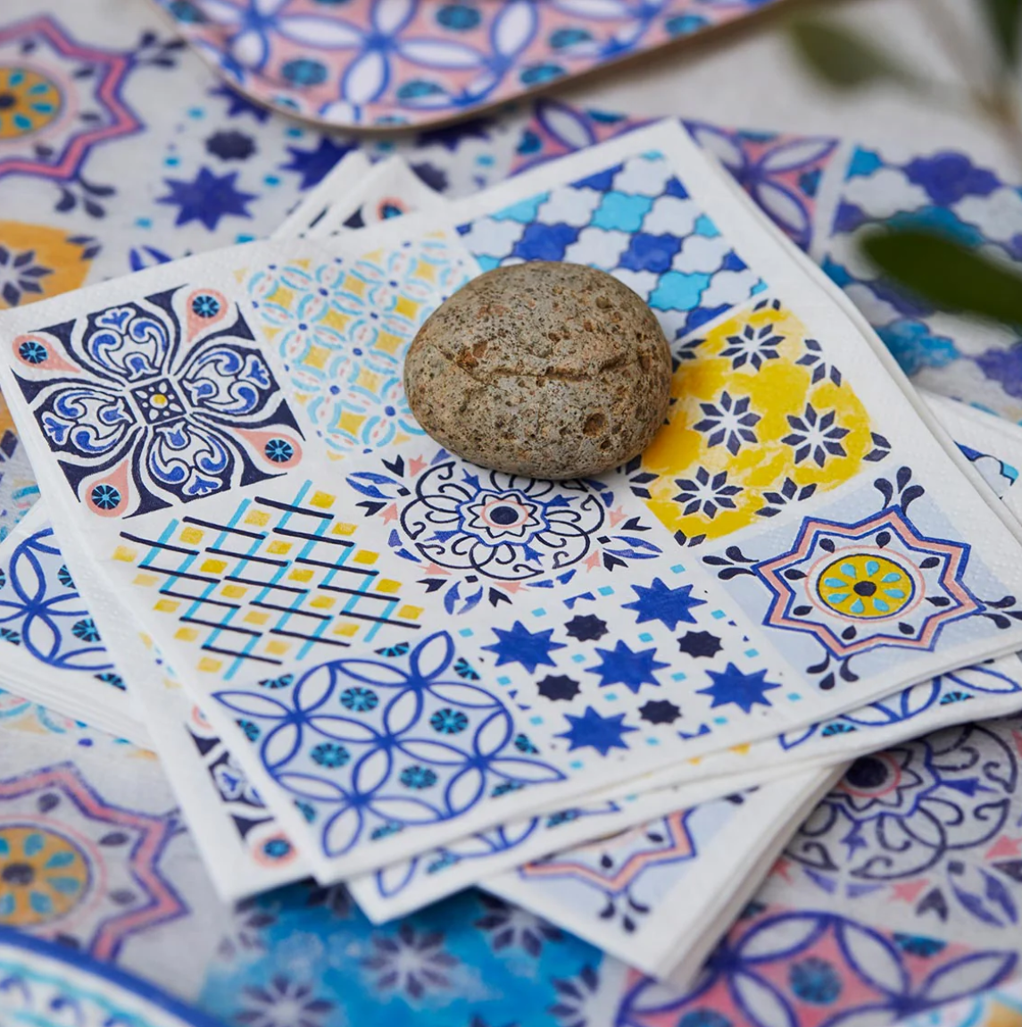 Moroccan Blue Souk Eco Recycled Napkins