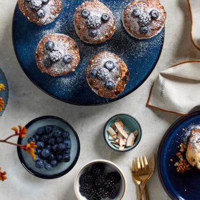 Bitz Footed Cake Stand Dark Blue