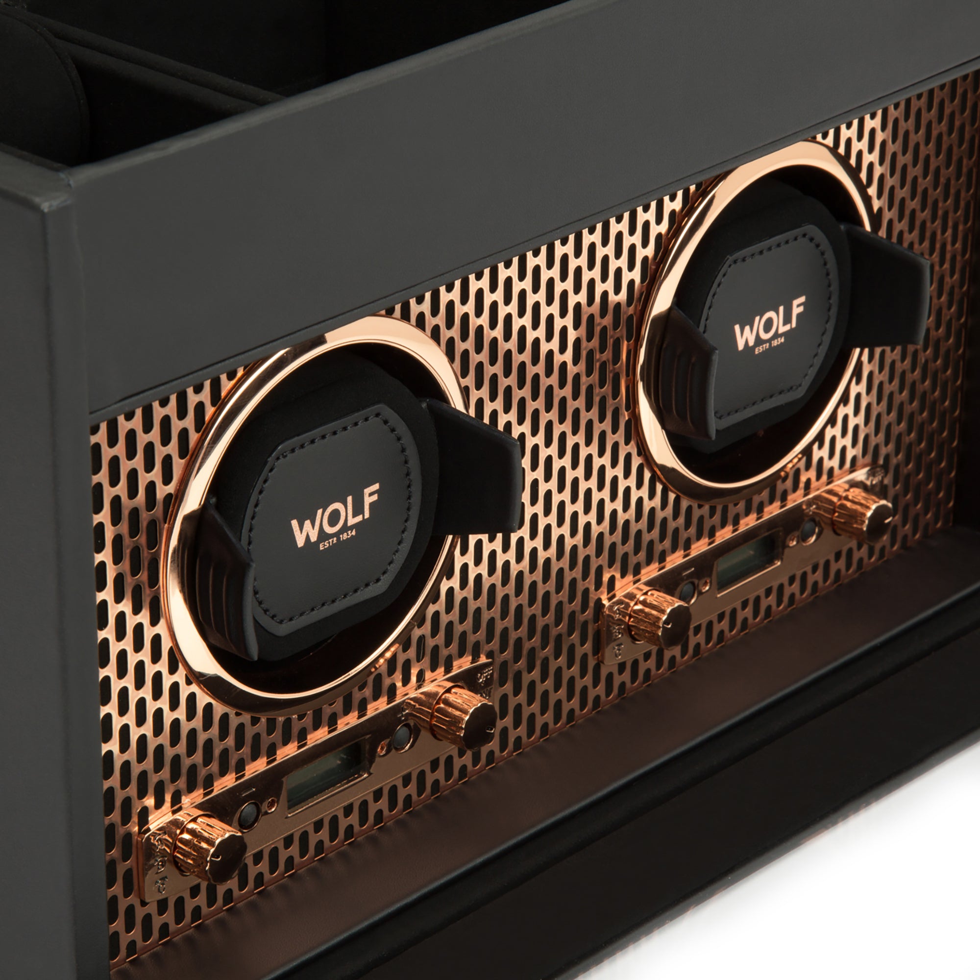 WOLF Axis Double Watch Winder with Storage