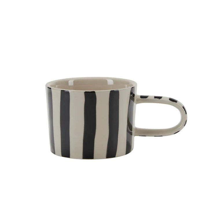 Bahne Black and White Striped Mug