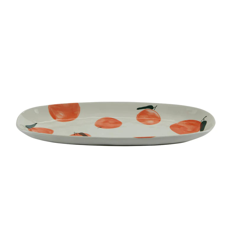 Bahne Hand Painted Oblong Plate with oranges