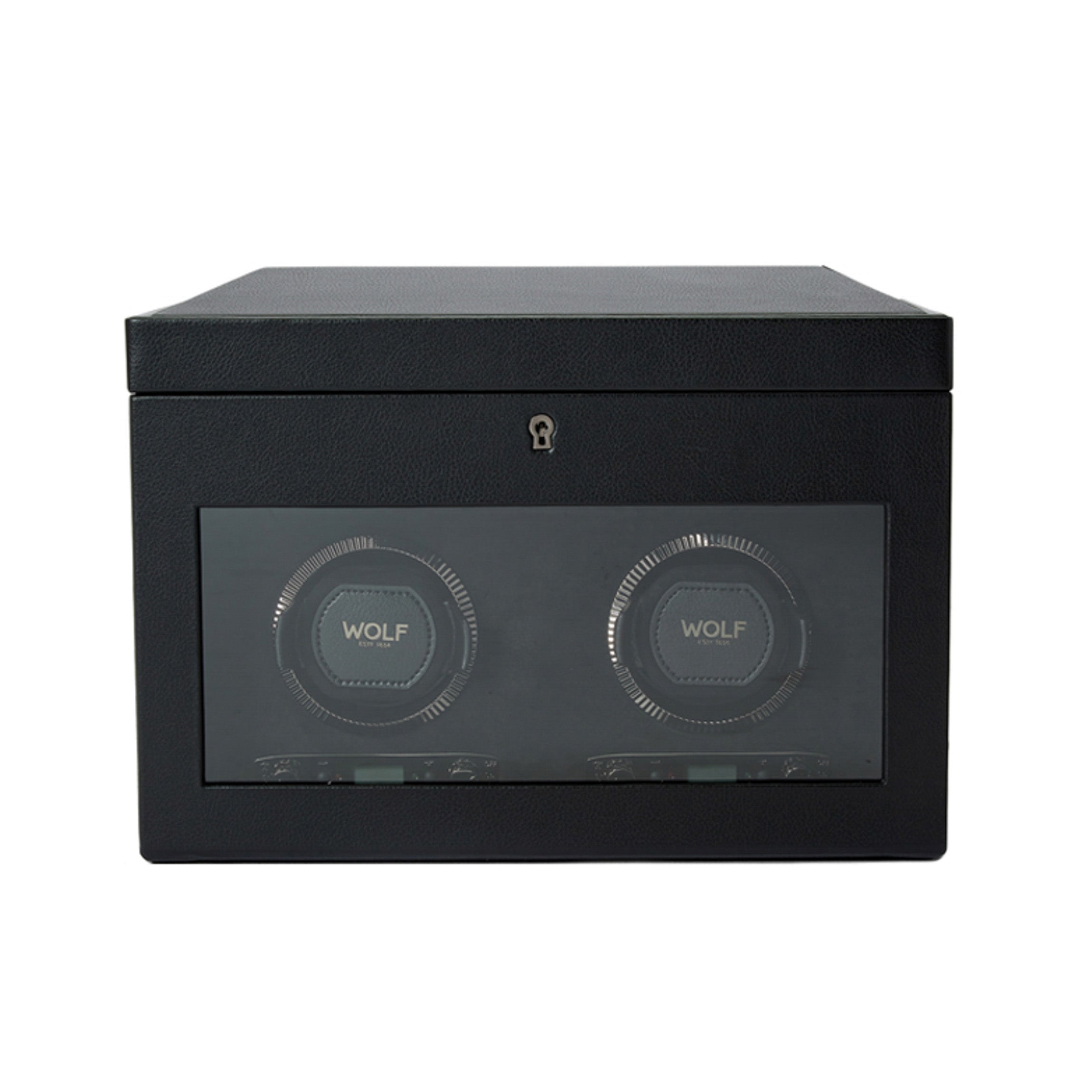 WOLF British Racing Double Watch Winder with Storage