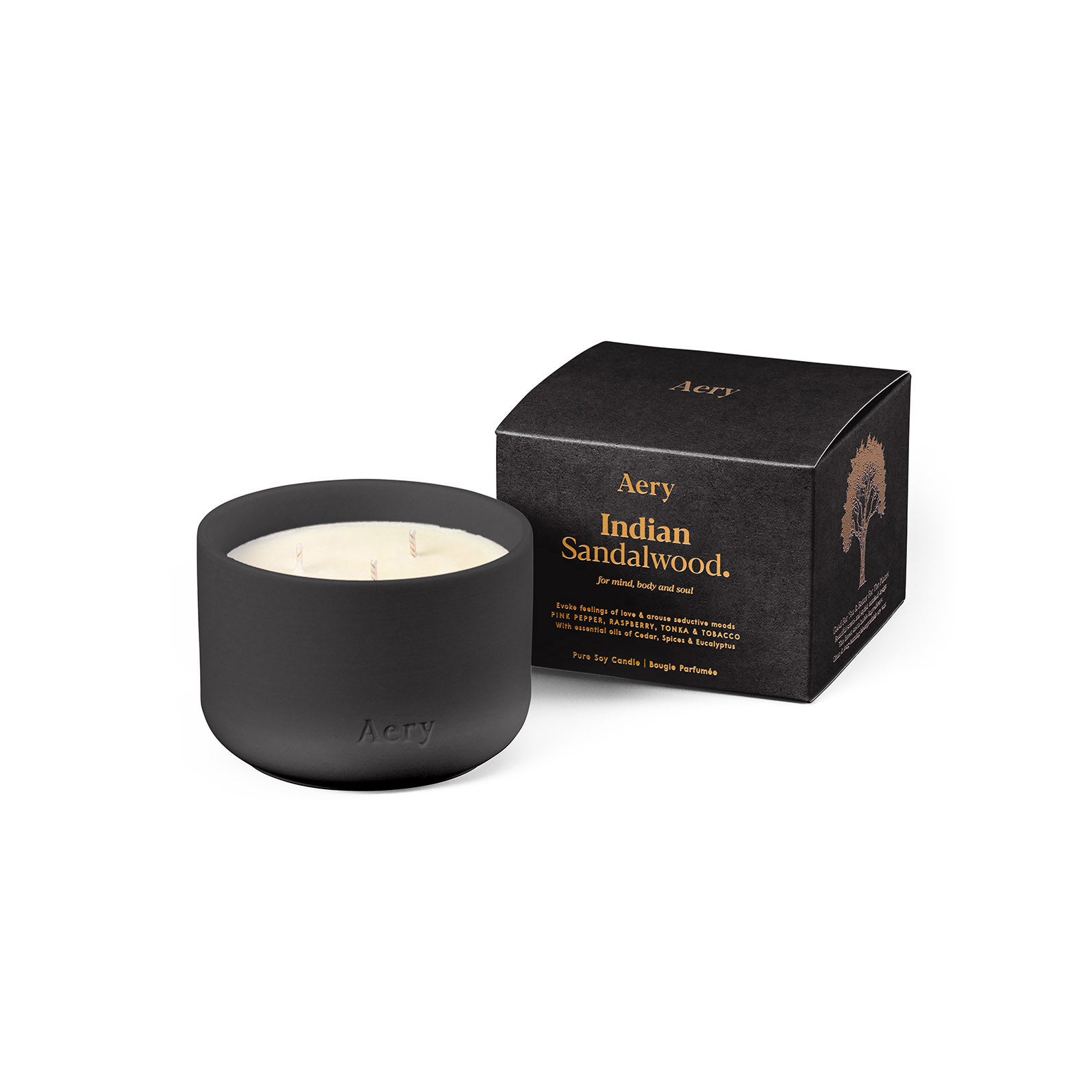 Aery Living Indian Sandalwood Triple Wick Candle