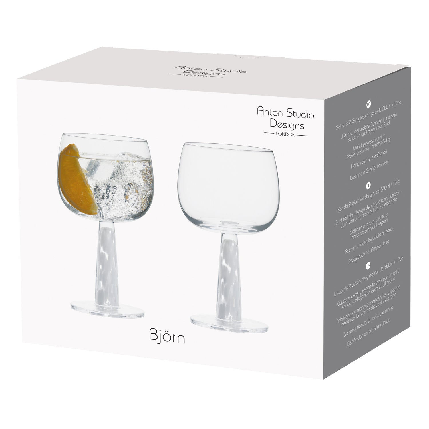 DRH Bjorn White Speckled Gin glasses