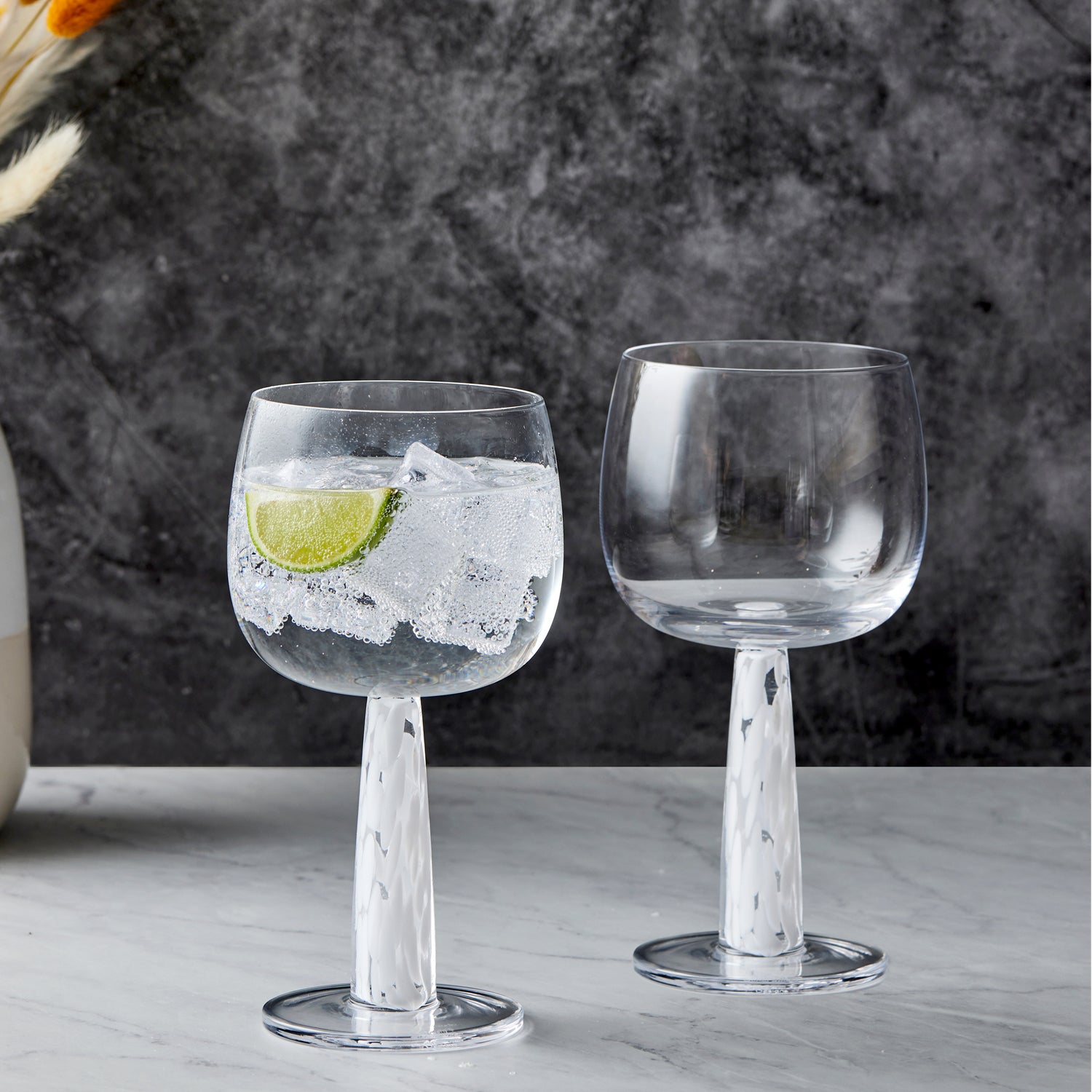 DRH Bjorn White Speckled Gin glasses