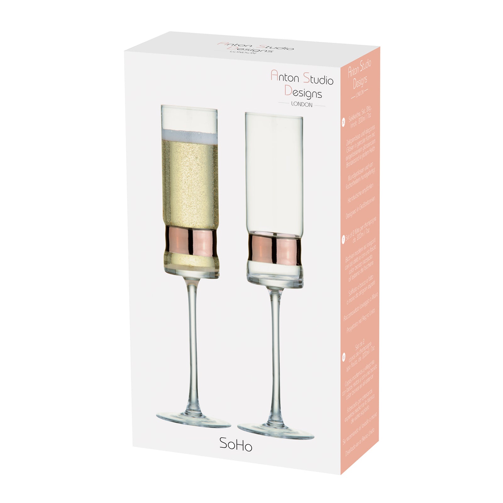 DRH Set of 2 Soho Bronze Champagne Flutes