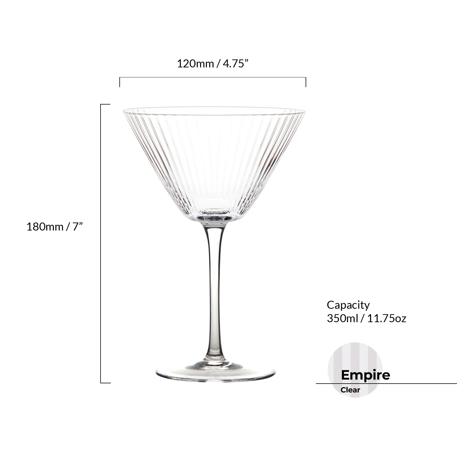 DRH Set of 2 Empire Cocktail Glasses