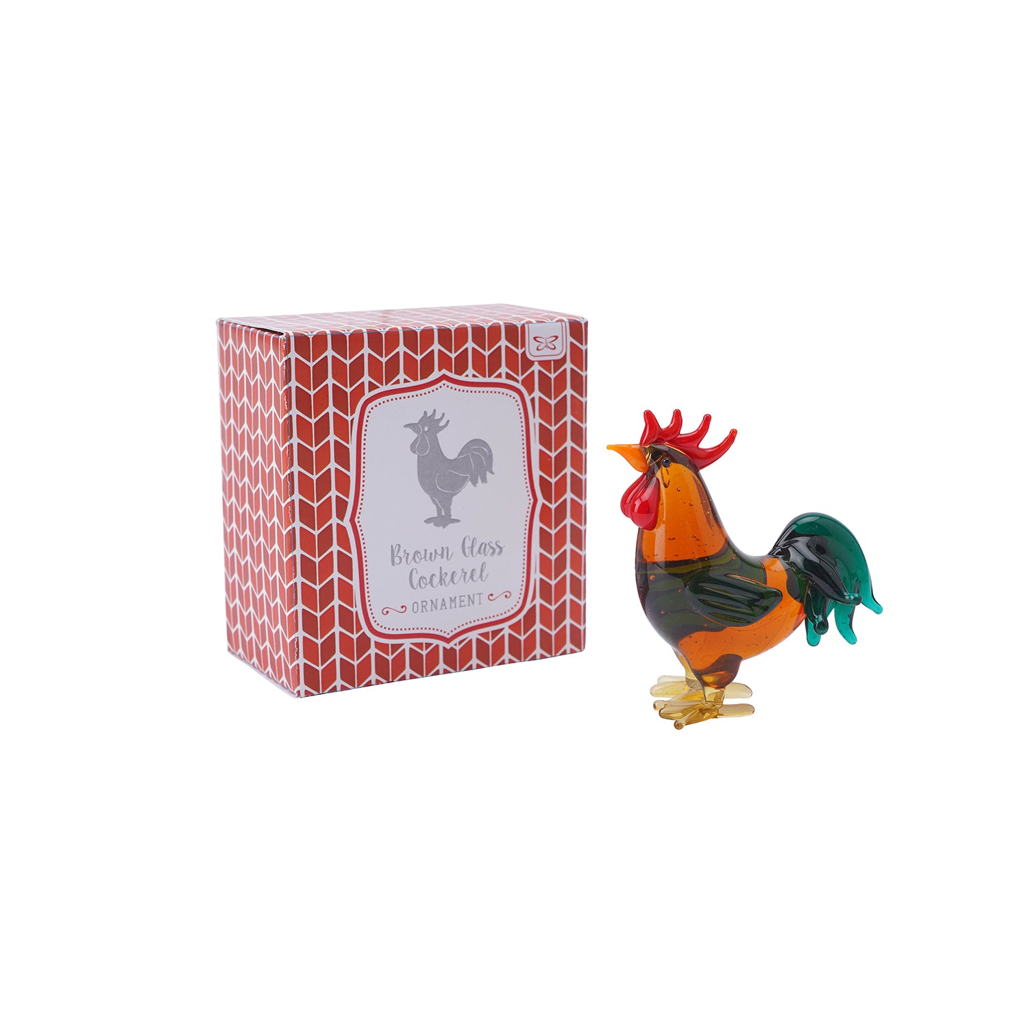 CGB Giftware Glass Brown Cockerel