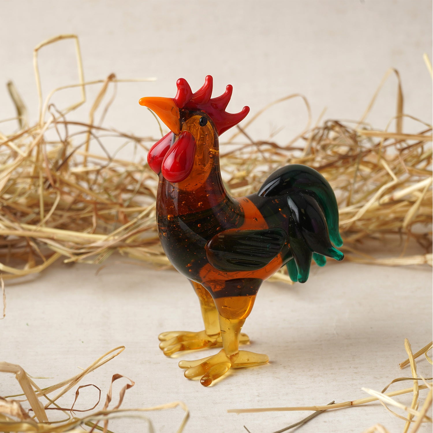 CGB Giftware Glass Brown Cockerel