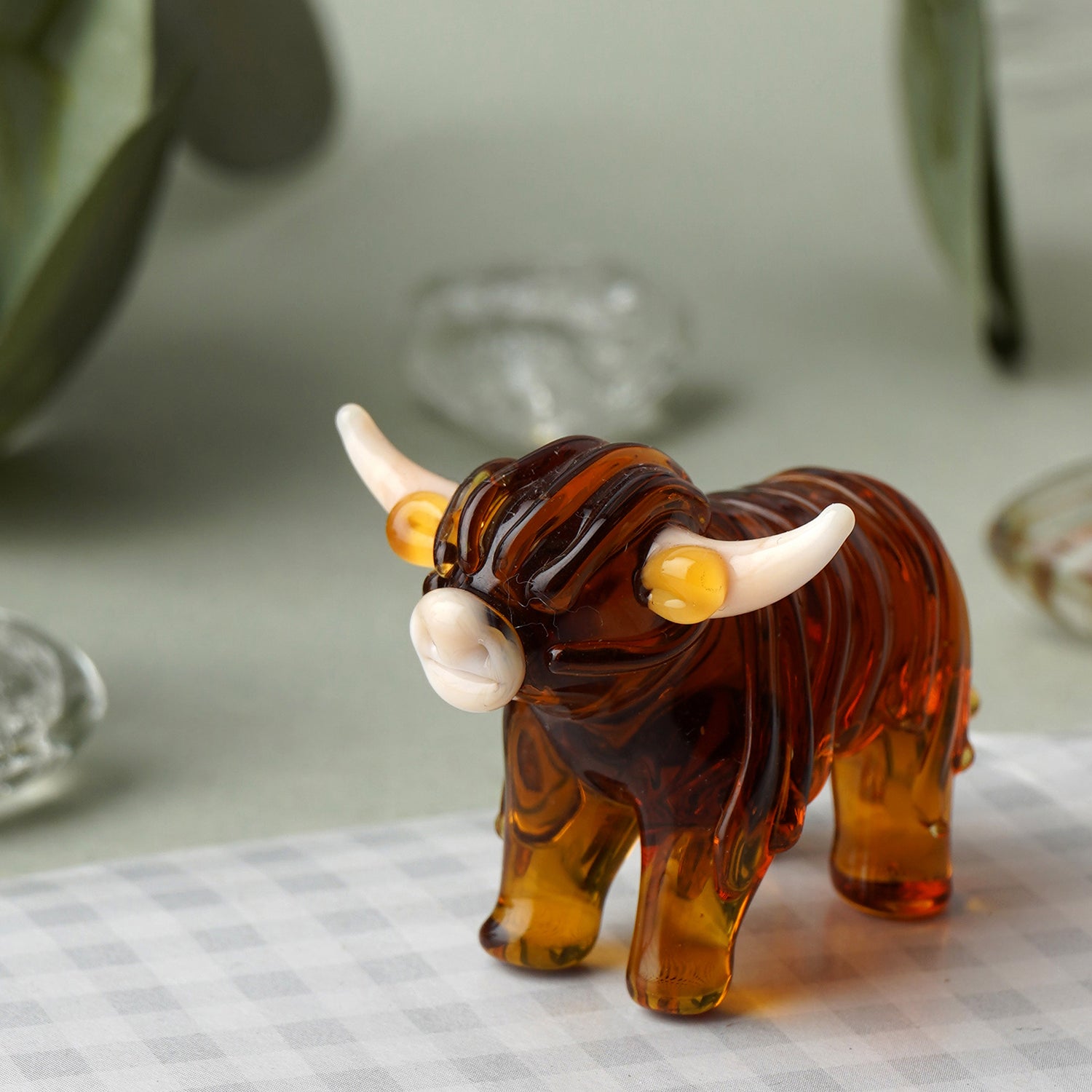 CGB Giftware Glass Highland Cow Figurine