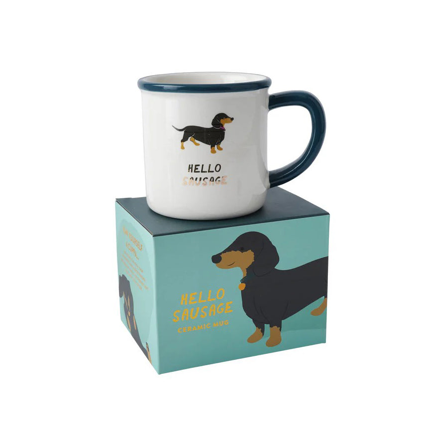 CGB Giftware Top Dog 'Hello Sausage' Ceramic Mug