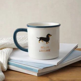 CGB Giftware Top Dog 'Hello Sausage' Ceramic Mug