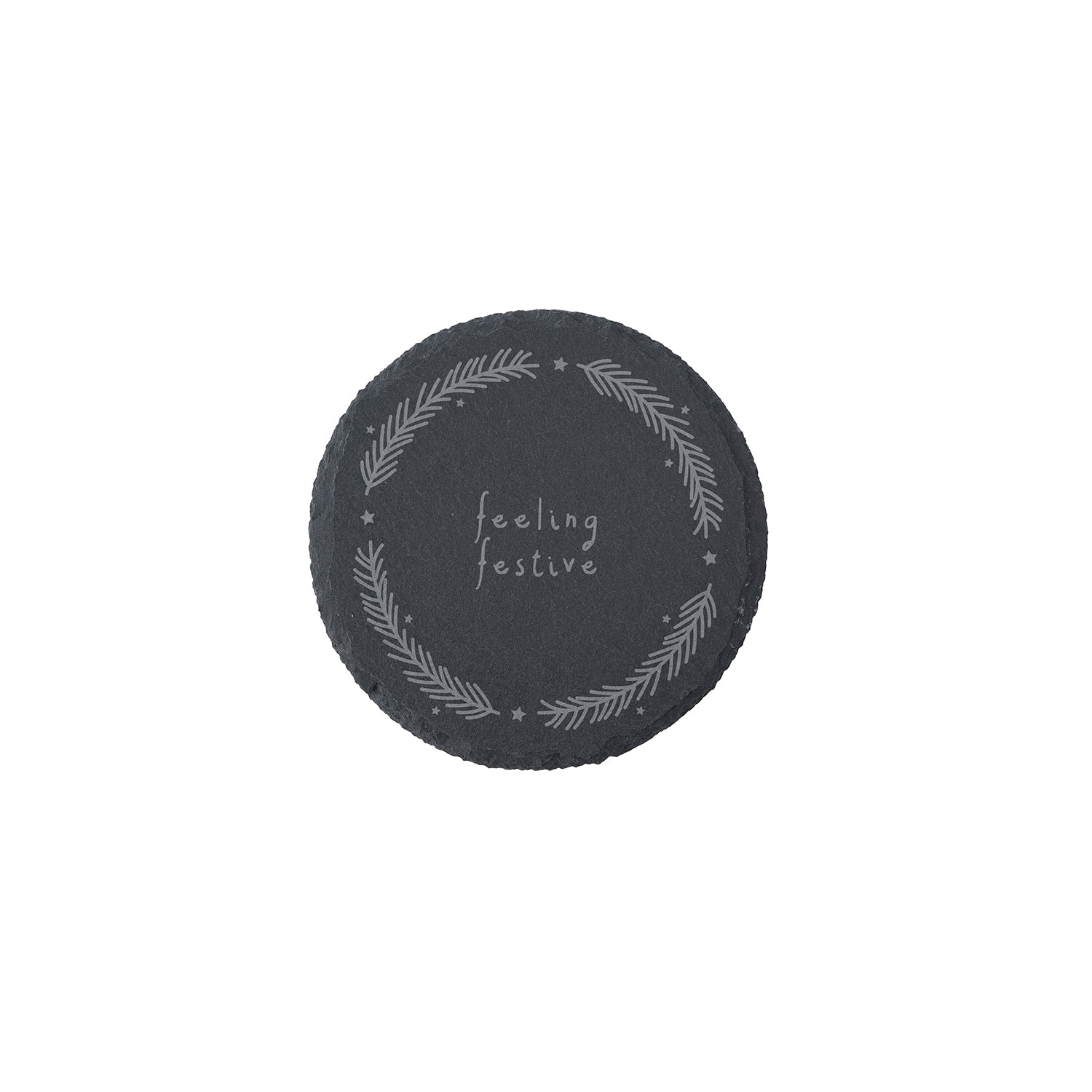 CGB Giftware Feeling Festive Round Slate Coaster