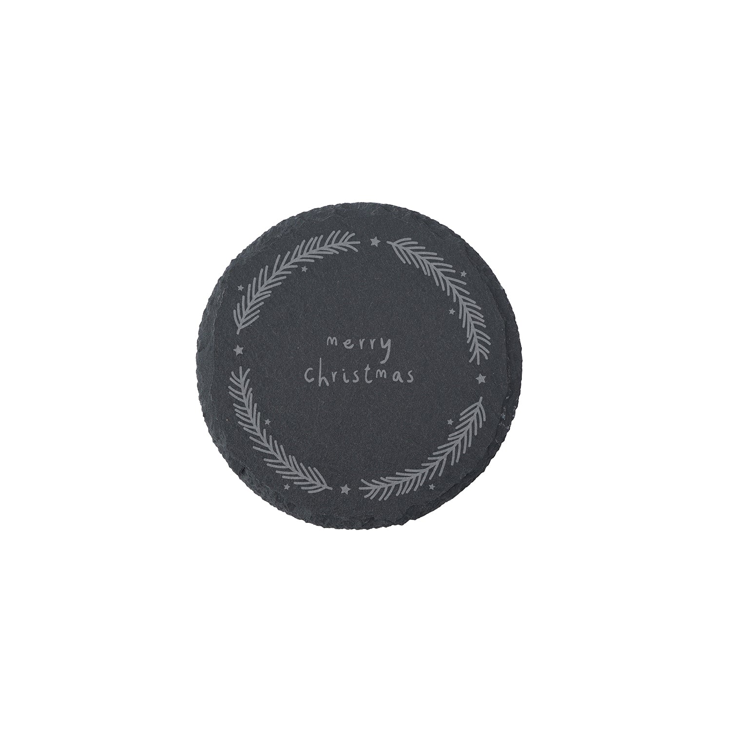 CGB Giftware Merry Christmas Round Slate Coaster