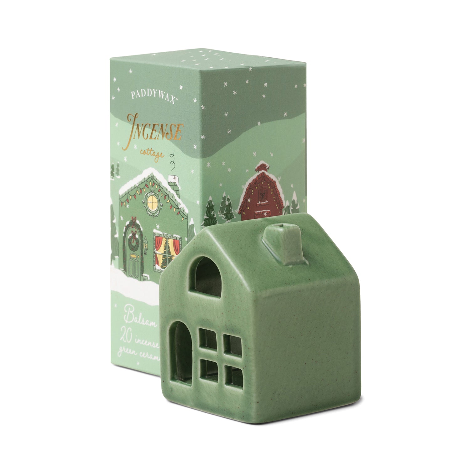 Ceramic Village Green Cottage Incense Holder