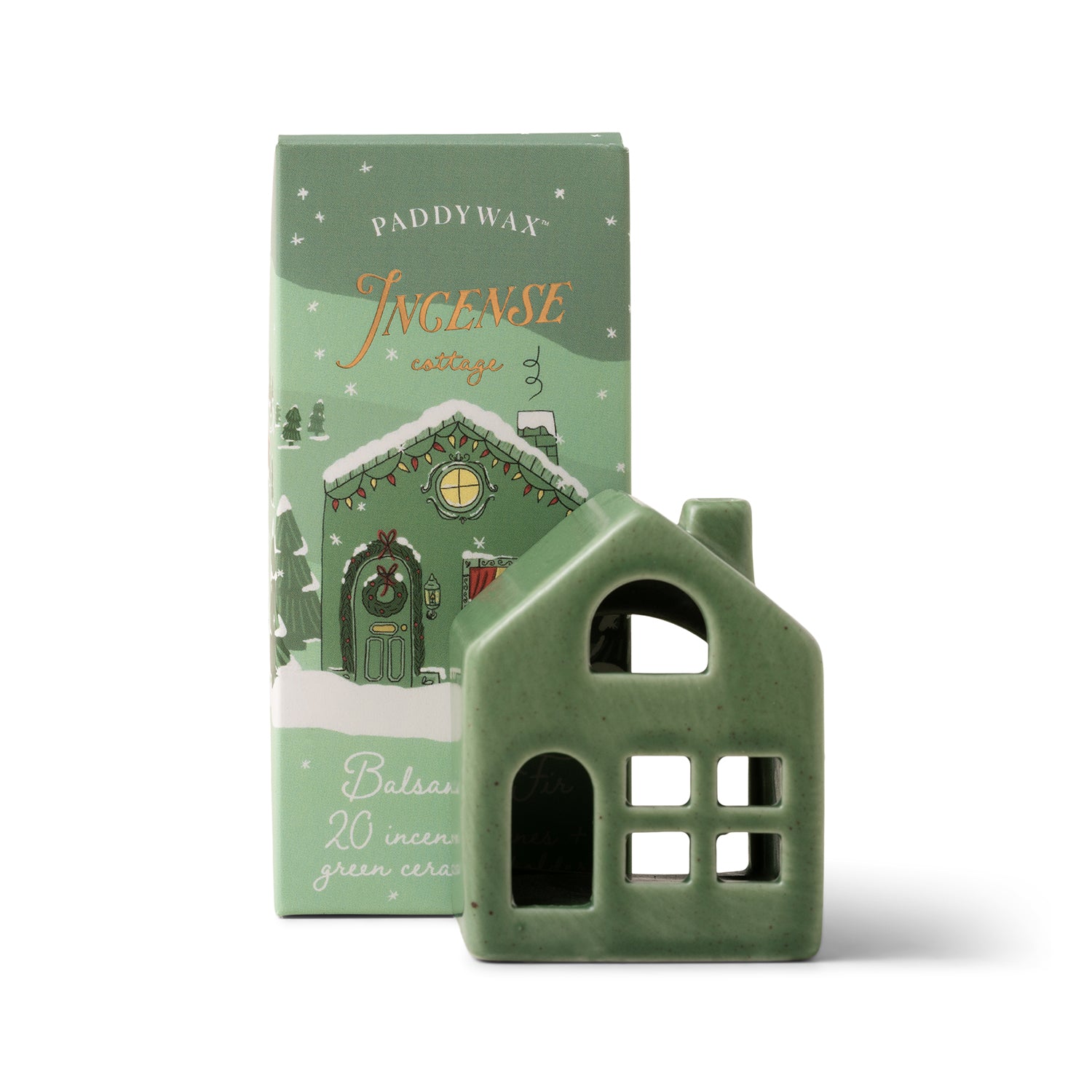 Ceramic Village Green Cottage Incense Holder