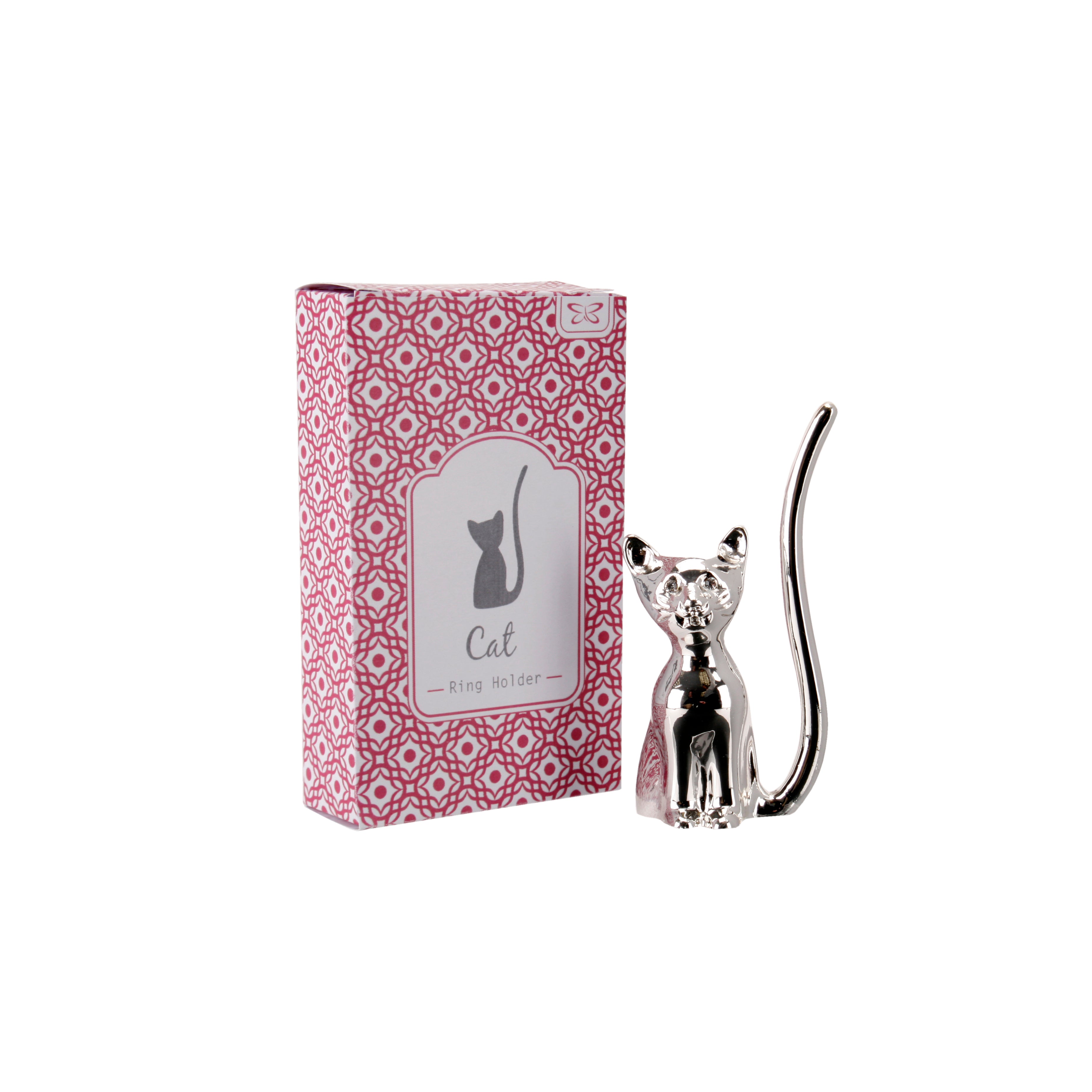 CGB Giftware Silver Cat Ring Holder
