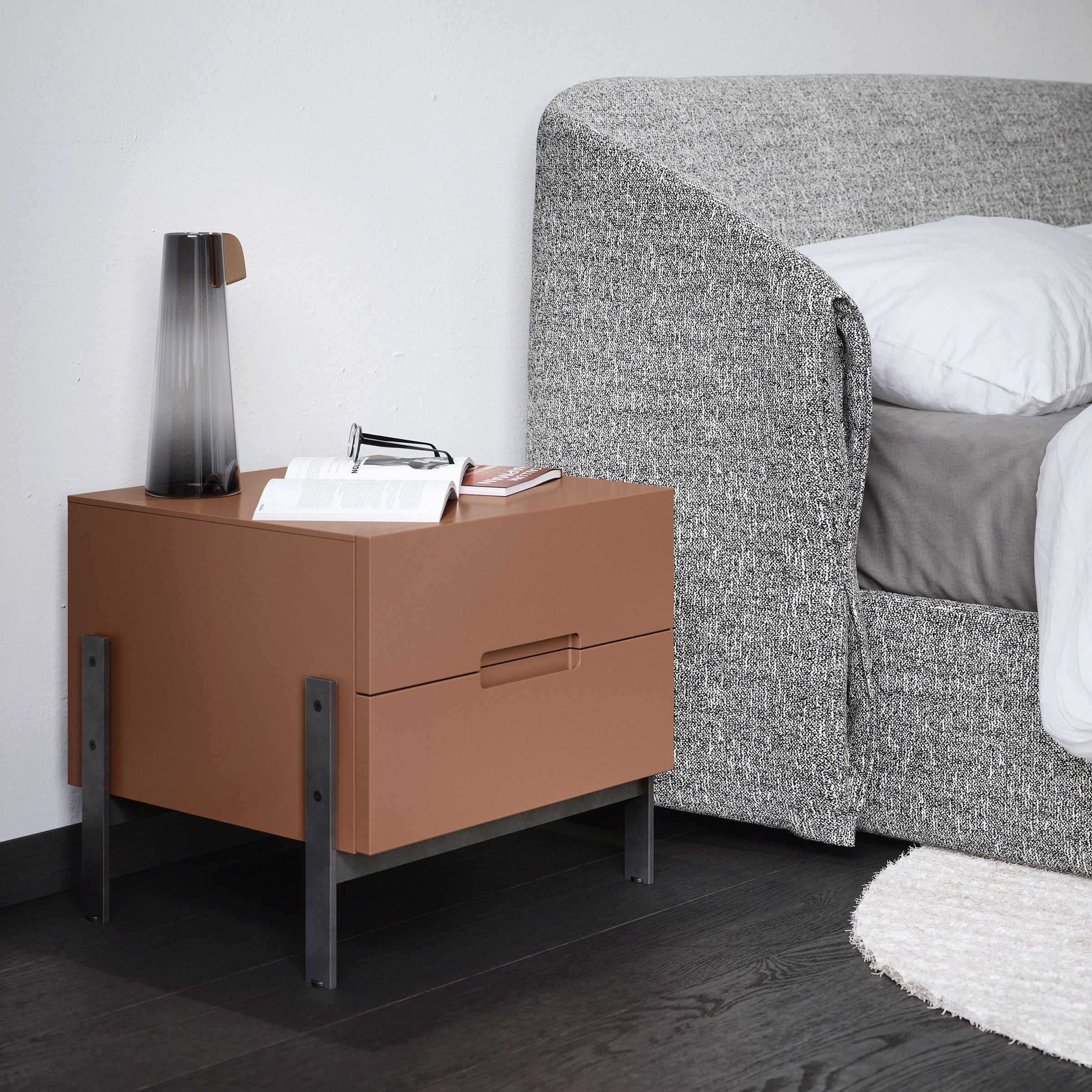 Novamobili Float 2-Drawer Bedside Table Wide