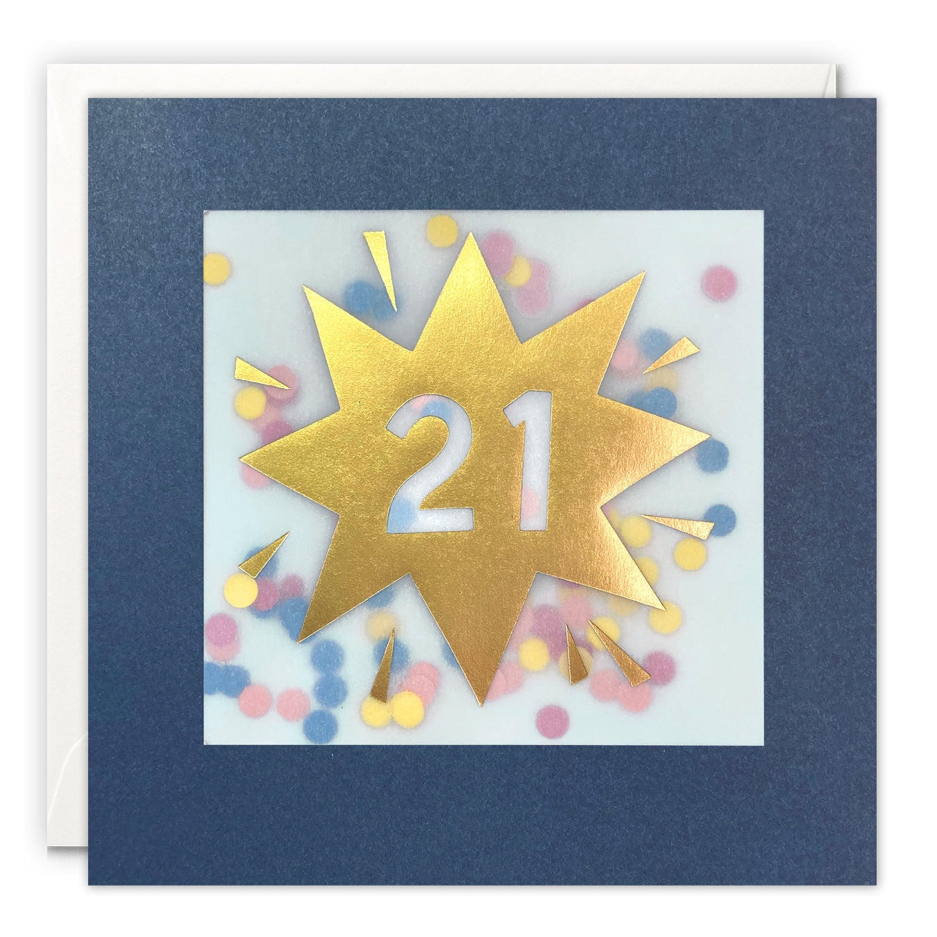 Age 21 Gold Paper Shakies Card