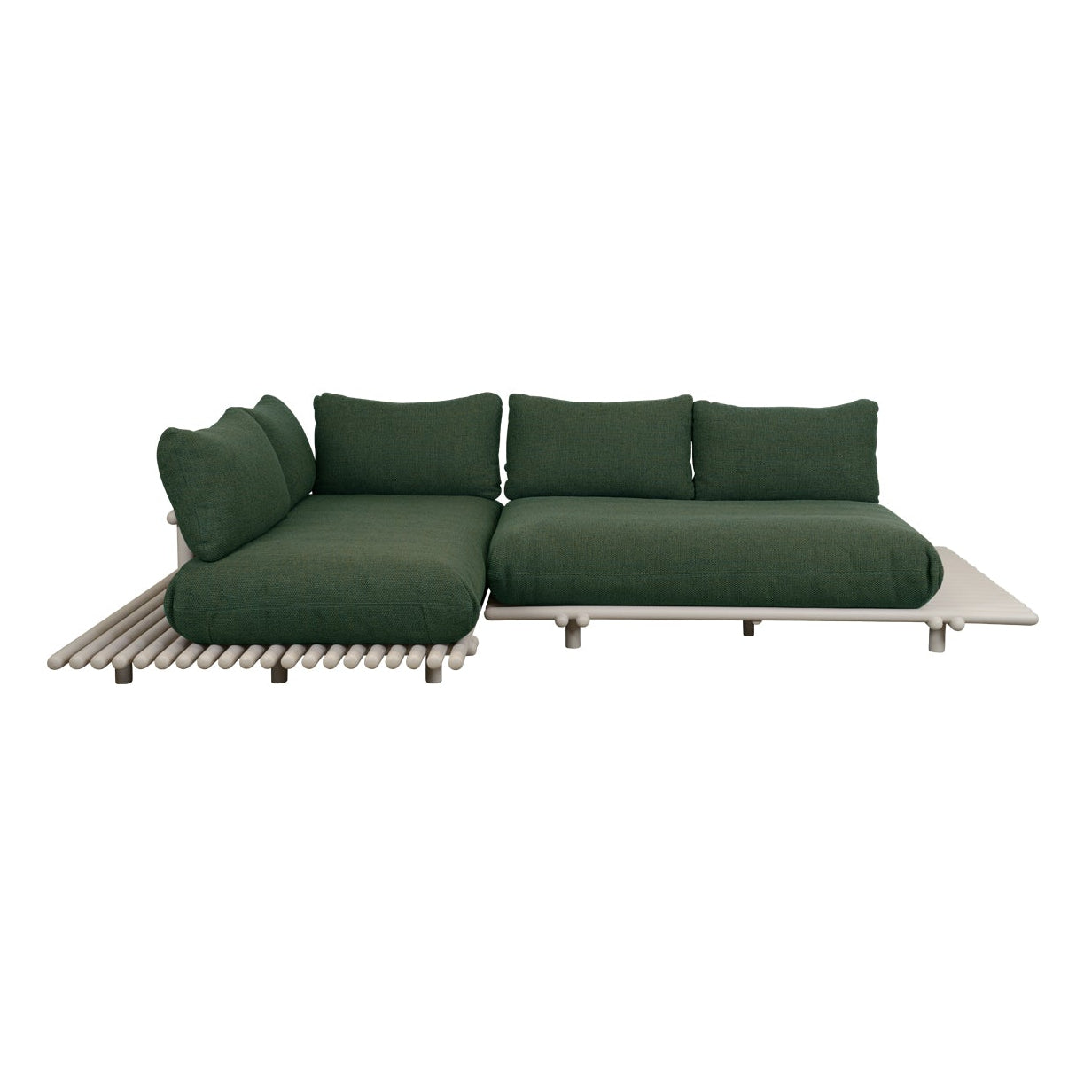 Beige tray with drainage holes on a white background