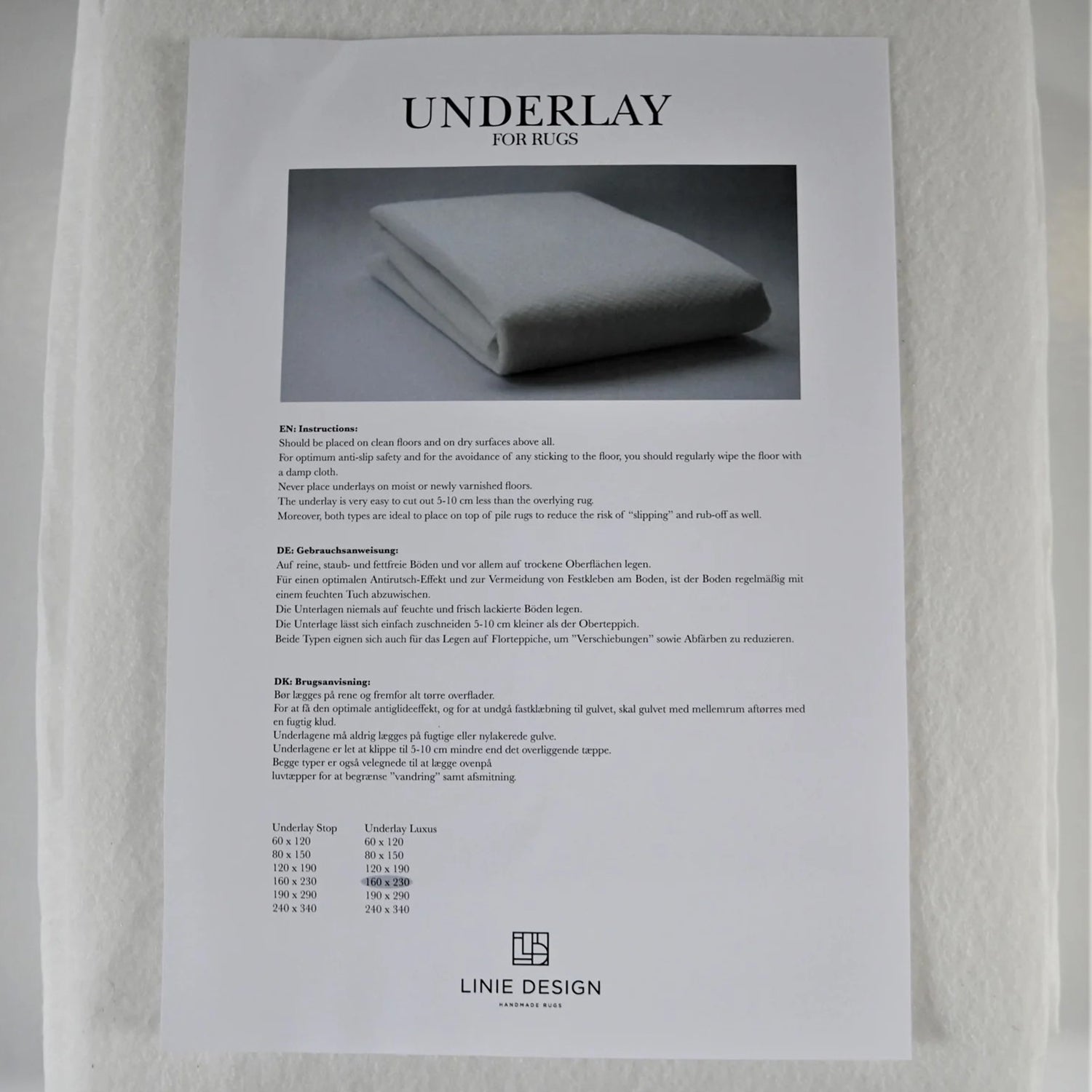 Linie Design Underlay Stop Natural 2,5