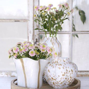 Wikholm Mella Round Vase Beige/White