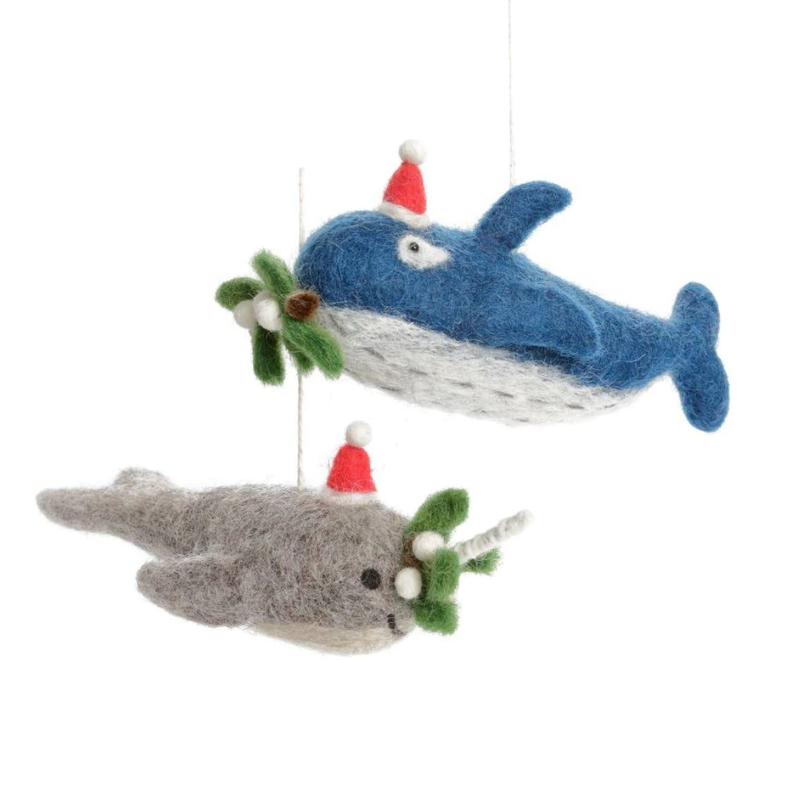 Amica Blue Whale & Narwhal with Mistletoe