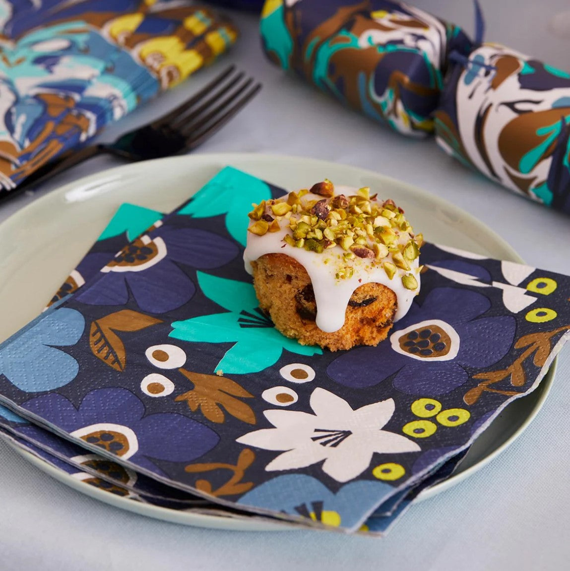 Blue & Turquoise Floral Eco Recycled Napkins